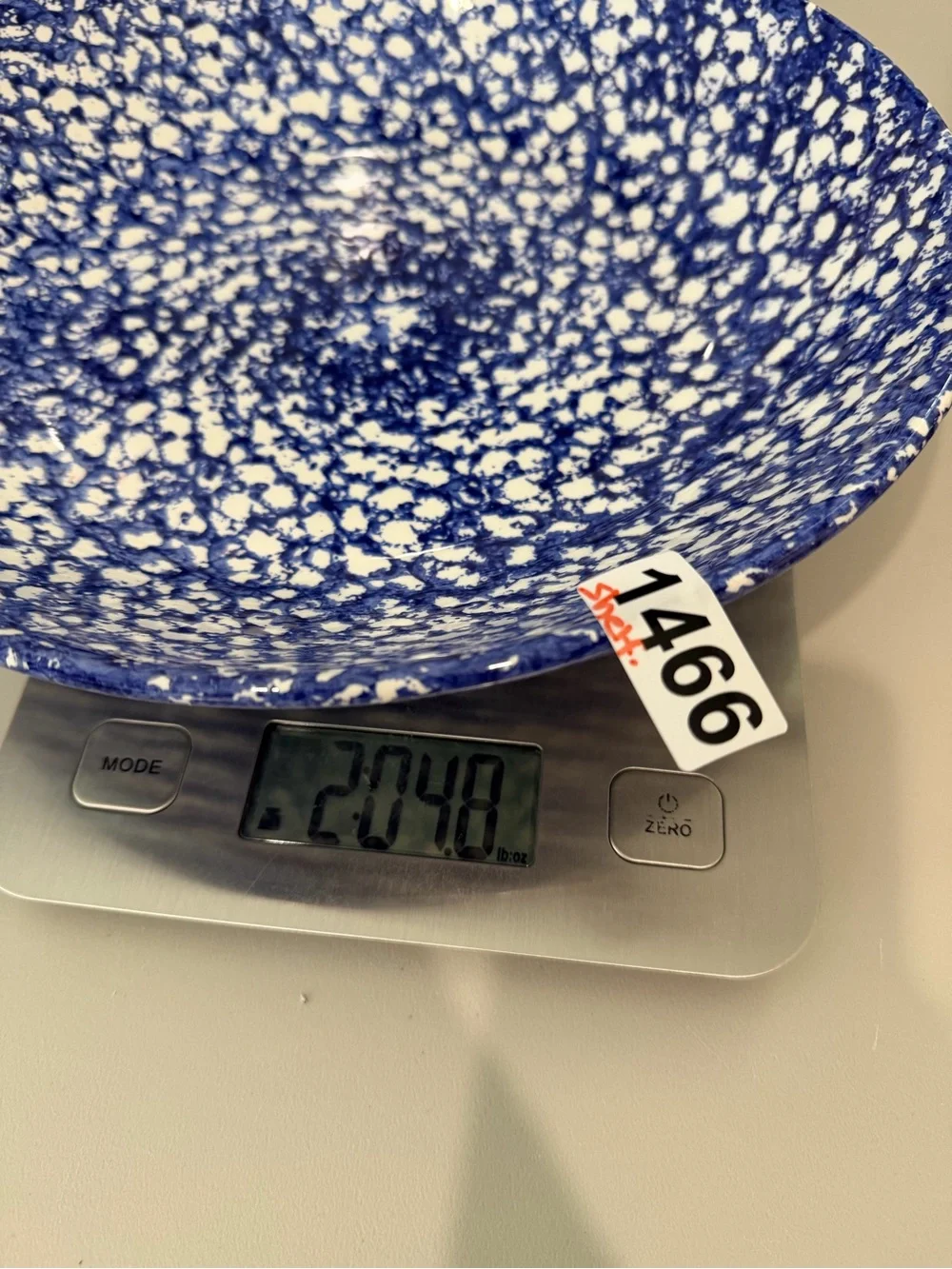Roma Inc Hand Painted Italian Blue Nd White Speckled Ceramic Serving Pasta Bowl